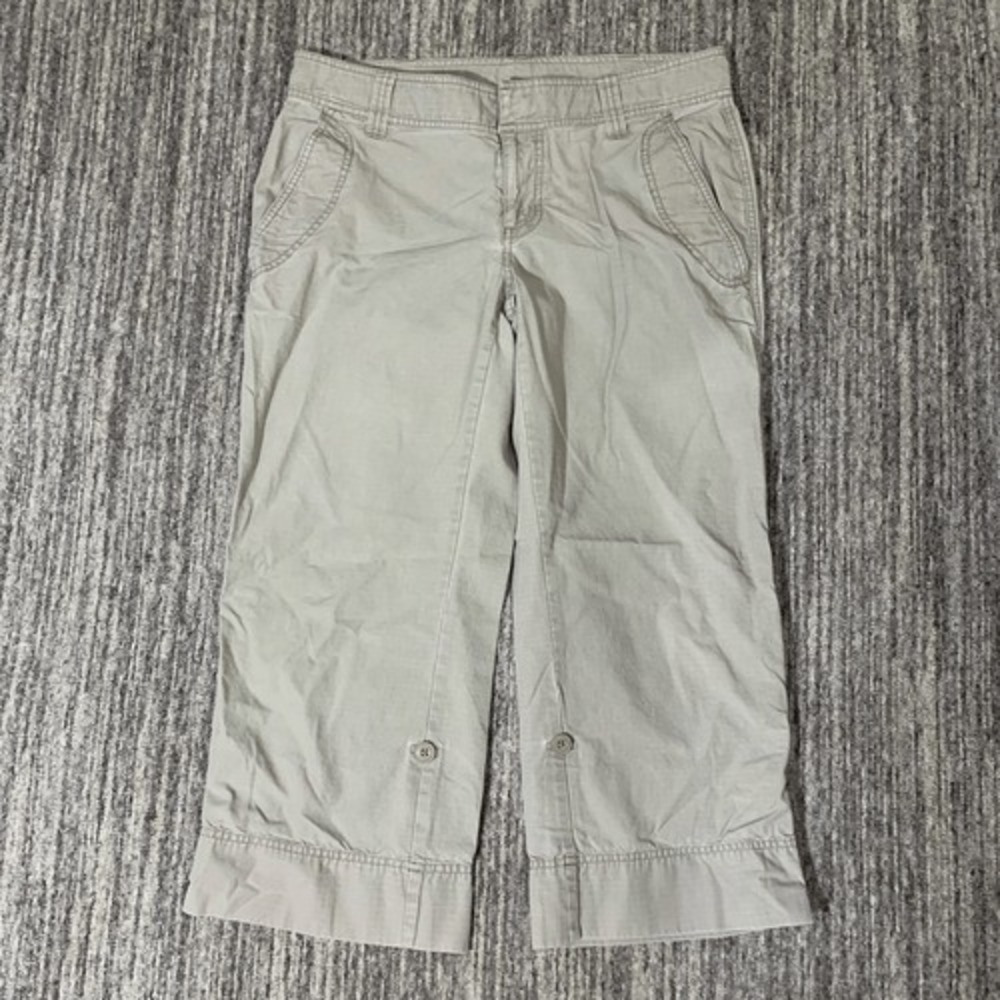 The North Face Womens Size 10 Chino Pants Tan Khaki Pockets Roll Tab Hem Hike‎